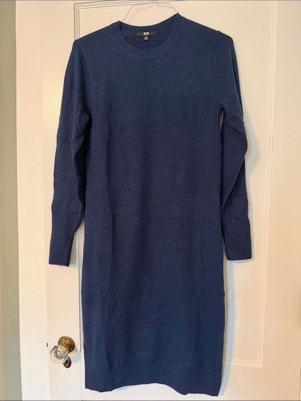 Uniqlo Oversized Midi Long-Sleeve Sweater Dress - Navy